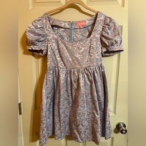 Sugar thrillz elegant obsession baby doll dress purple blue brocade medium